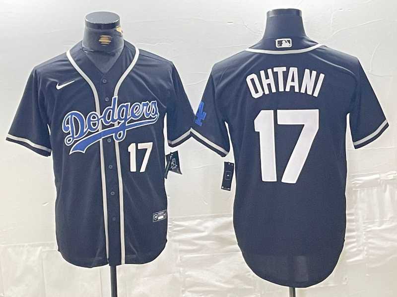 Mens Brooklyn Dodgers #17 Shohei Ohtani Black Cool Base With Patch Stitched Baseball Jersey->boston red sox->MLB Jersey